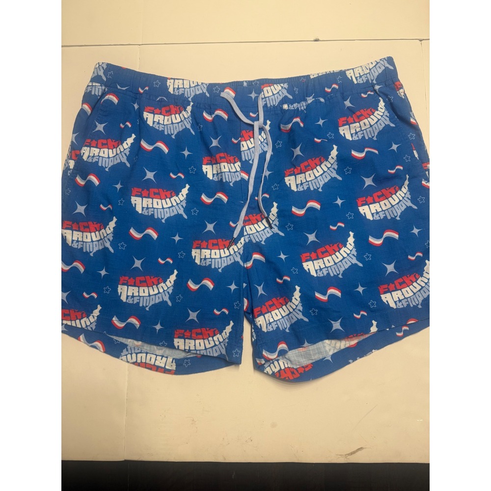 Grunt Style F*ck Around & Find Out Swim Trunks Mens 2XL Light Blue GS6794-2XL